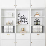 Load image into Gallery viewer, Foldable Magazine File Holders with Gold Label Holder - Set of 4 - Black and Gold
