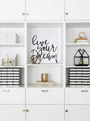 Load image into Gallery viewer, Foldable Magazine File Holders with Gold Label Holder - Set of 4 - Black and Gold
