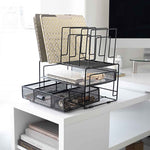 Load image into Gallery viewer, Fontvieille Desk Organizer with File Sorters and Drawer - Black
