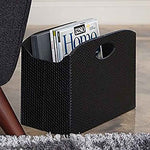 Load image into Gallery viewer, Quality Leather Magazine Holder Basket with Handles - Black
