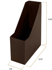 Load image into Gallery viewer, Foldable Magazine File Holder with Leather Label Holder - Set of 6 - Brown
