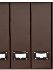 Load image into Gallery viewer, Foldable Magazine File Holder with Leather Label Holder - Set of 6 - Brown
