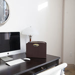 Load image into Gallery viewer, Quality Leather Magazine Holder Basket with Handles - Brown
