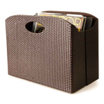 Load image into Gallery viewer, Quality Leather Magazine Holder Basket with Handles - Brown
