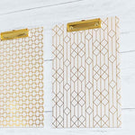 Load image into Gallery viewer, Set of 4 Decorative Clipboards with Light Pink Patterns and Gold Foil

