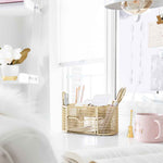 Load image into Gallery viewer, Fontvieille Gold Desk Organizer with Drawer
