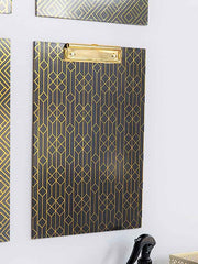 Load image into Gallery viewer, Set of 4 Decorative Clipboards with Dark Geometric Patterns and Gold foil
