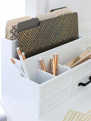 Load image into Gallery viewer, Decorative File Folders - 1/3 Cut Tabs - Letter Size - Set of 12 - 2 Each of 6 Cute Patterns with Gold Foil (Dark Gray and Cream)
