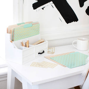 Load image into Gallery viewer, Decorative File Folders - 1/3 Cut Tabs - Letter Size - Set of 12 - 2 Each of 6 Cute Patterns with Gold Foil (Pink Aqua and Cream)
