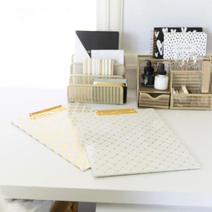 Set of 4 Decorative Clipboards with Light Cream Patterns