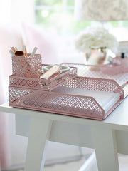 Load image into Gallery viewer, Riviera 6 Piece Pink Interlocking Desk Organizer Set
