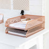 Riviera Stackable Rose Gold Paper Tray - Set of 2 - Letter Size