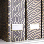 Load image into Gallery viewer, Foldable Magazine File Holder with Gold Label Holder - Set of 4 - Dark Grey and Gold
