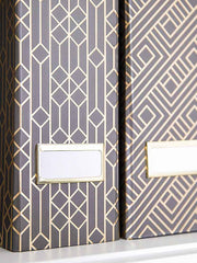 Load image into Gallery viewer, Foldable Magazine File Holder with Gold Label Holder - Set of 4 - Dark Grey and Gold
