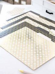 Load image into Gallery viewer, Decorative File Folders - 1/3 Cut Tabs - Letter Size - Set of 12 - 2 Each of 6 Cute Patterns with Gold Foil (Dark Gray and Cream)
