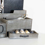 Load image into Gallery viewer, Dark Wooden Mail Organizer Desktop with Block Calendar
