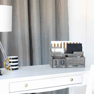 Load image into Gallery viewer, Dark Wooden Mail Organizer Desktop with Block Calendar
