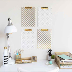 Set of 4 Decorative Clipboards with Light Cream Patterns