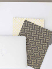 Load image into Gallery viewer, Decorative File Folders - 1/3 Cut Tabs - Letter Size - Set of 12 - 2 Each of 6 Cute Patterns with Gold Foil (Dark Gray and Cream)
