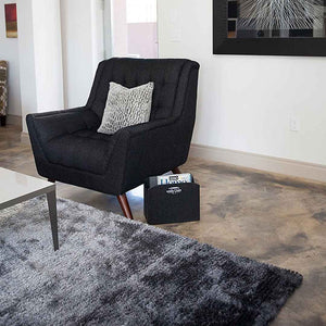 Load image into Gallery viewer, Quality Leather Magazine Holder Basket with Handles - Black
