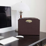 Load image into Gallery viewer, Quality Leather Magazine Holder Basket with Handles - Brown
