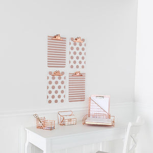 Decorative Set of 4 Rose Gold Clipboards