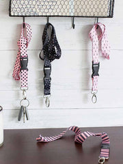 Load image into Gallery viewer, Pink Lanyard Keychain for Women Girls - 4 Pcs Set - 4 Cute Designs