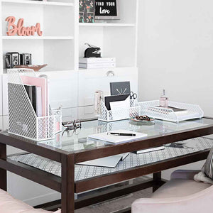 Riviera 6 Piece White Desk Organizer Set