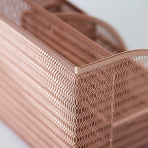 Load image into Gallery viewer, Fontvieille Unique Metal Rose Gold Desk Organizer with Drawer
