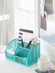 Load image into Gallery viewer, Fontvieille Unique Metal Aqua Desk Organizer with Drawer
