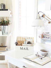 Load image into Gallery viewer, White Wooden Mail Organizer - 3 Tier
