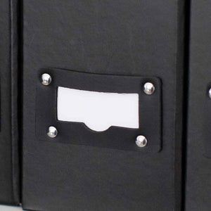 Load image into Gallery viewer, Foldable Magazine File Holder with Leather Label Holder - Set of 6 - Black
