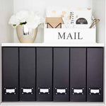 Load image into Gallery viewer, Foldable Magazine File Holder with Leather Label Holder - Set of 6 - Black

