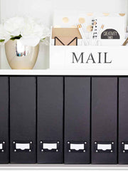 Load image into Gallery viewer, Foldable Magazine File Holder with Leather Label Holder - Set of 6 - Black
