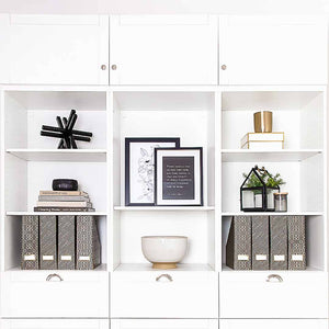 Load image into Gallery viewer, Foldable Magazine File Holder with Gold Label Holder - Set of 4 - Dark Grey and Gold
