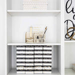 Load image into Gallery viewer, Foldable Magazine File Holders with Gold Label Holder - Set of 4 - Black and Gold
