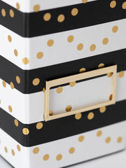 Load image into Gallery viewer, Foldable Magazine File Holders with Gold Label Holder - Set of 4 - Black and Gold
