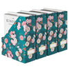 Foldable Magazine File Holder with Gold Label Holder - Set of 4 - Floral and Teal