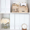 Foldable Magazine File Holder with Leather Label Holder - Set of 6 - White