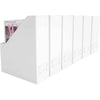 Foldable Magazine File Holder with Leather Label Holder - Set of 6 - White