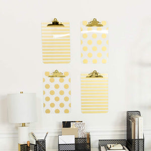 Decorative Clipboard - Set of 4 Gold Clipboards