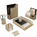 Load image into Gallery viewer, Riviera 6 Piece Gold Desk Organizer Set
