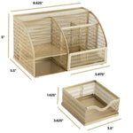 Load image into Gallery viewer, Fontvieille Unique Metal Gold Desk Organizer with Drawer
