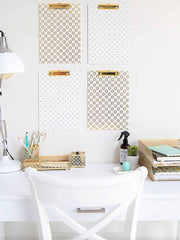 Load image into Gallery viewer, Riviera 6 Piece Gold Interlocking Desk Organizer Set
