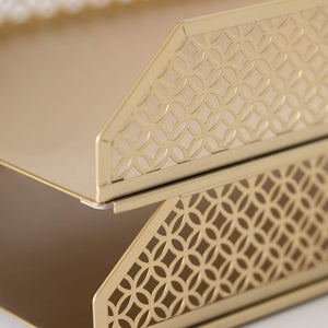 Load image into Gallery viewer, Riviera Stackable Gold Paper Tray - Set of 2 - Letter Size
