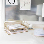 Load image into Gallery viewer, Fontvieille Stackable Gold Paper Tray - Set of 2 - Letter Size
