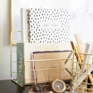 Monte 5 Piece Wire Gold Desk Organizer Set
