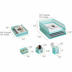 Load image into Gallery viewer, Riviera 6 Piece Aqua Interlocking Desk Organizer Set
