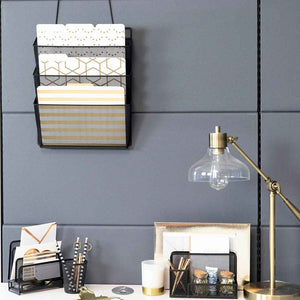 Office Cubicle Black Wire Mesh Hanging Wall File Organizer