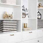 Load image into Gallery viewer, Foldable Magazine File Holders with Gold Label Holder - Set of 4 - Black and Gold
